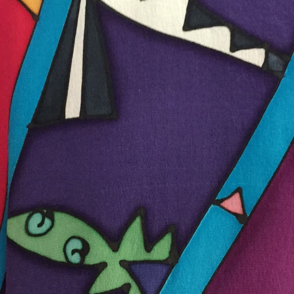 Handpainted silk top, OS - Picture 6 of 8